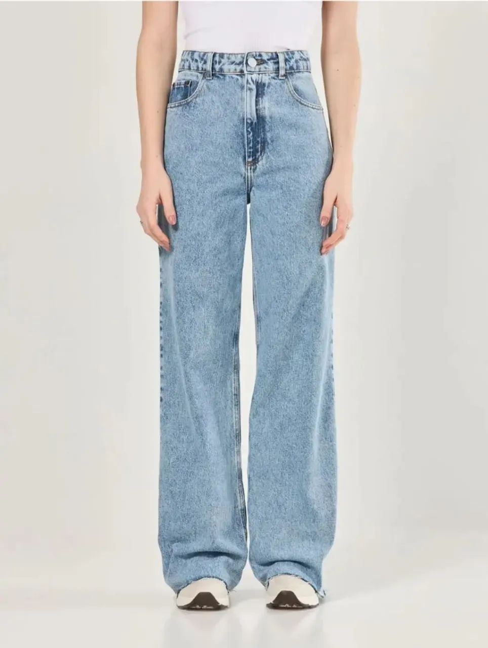 Calça Jeans Wide Leg Cintura Alta - Usada Excelente - Foto 3