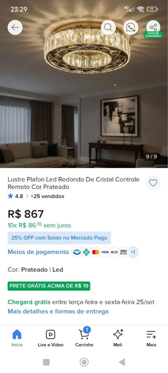 Lustre paflon led redondo. - Foto 4