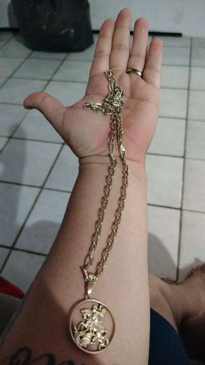 Cordão de prata banhado 