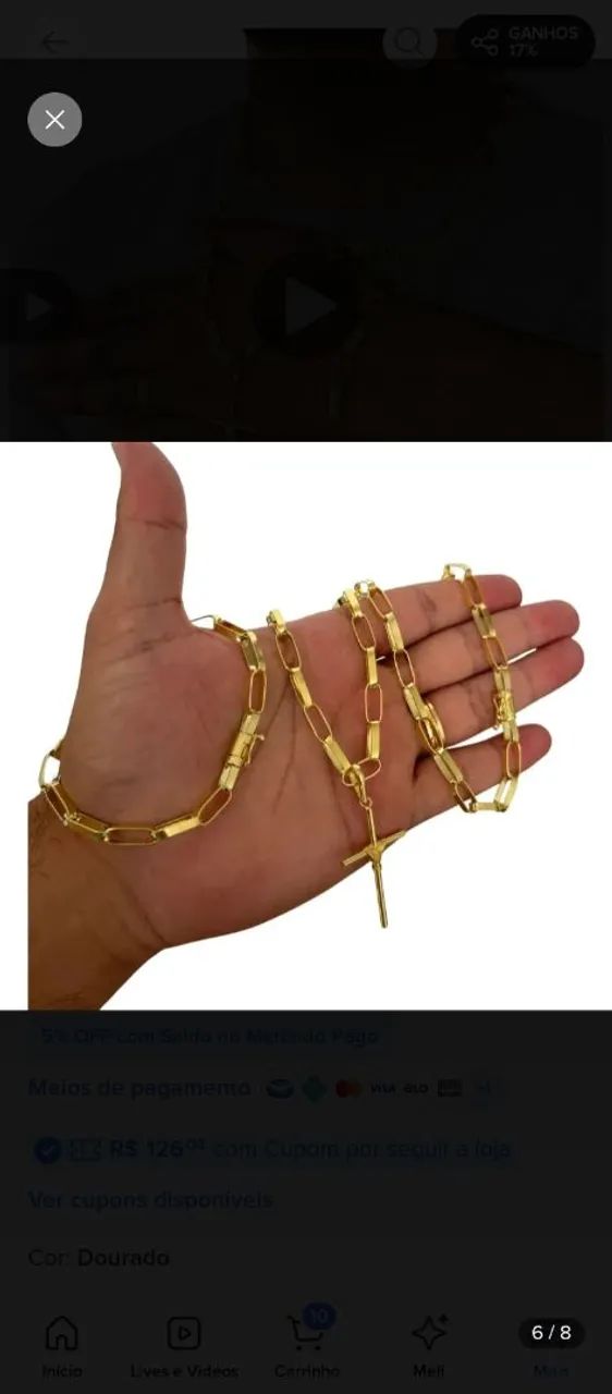 Cordão e pulseira moeda antiga 60cm  - Foto 3
