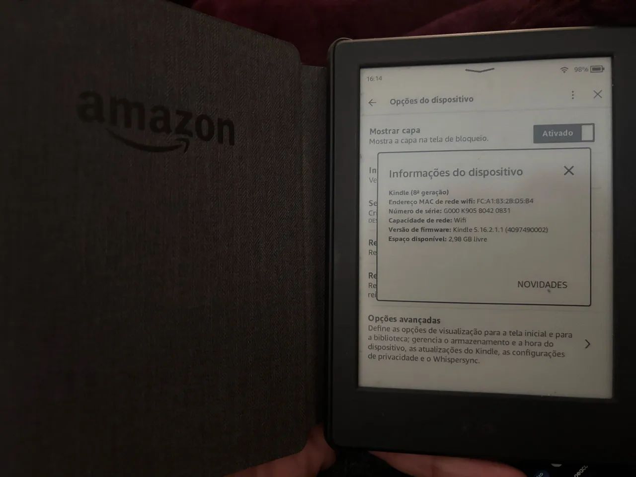 Kindle 8a geração excelente estado de conservação 