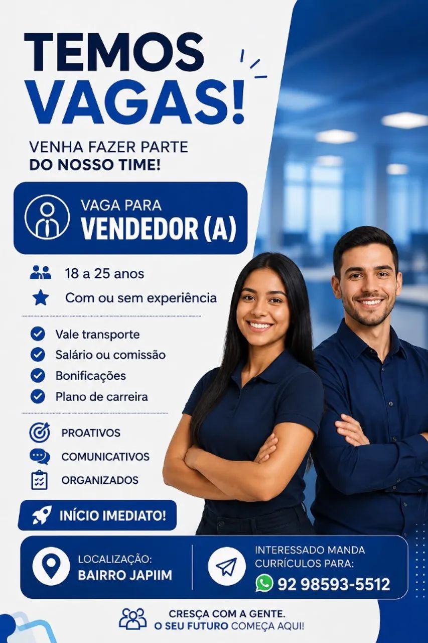 Vaga para Vendedor 