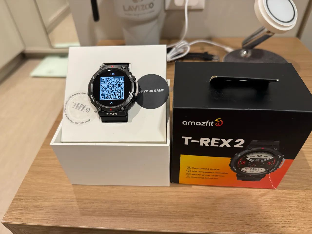 Amazfit T-Rex 2 Preto - Seminovo - Completo com Caixa e Acessórios