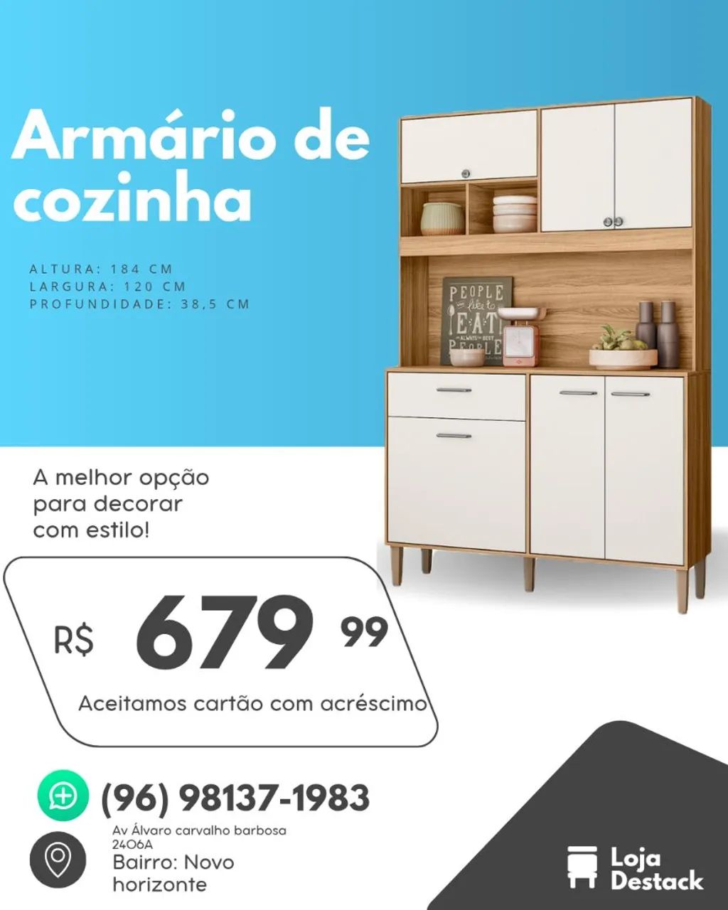 ARMÁRIO DE COZINHA NOVO