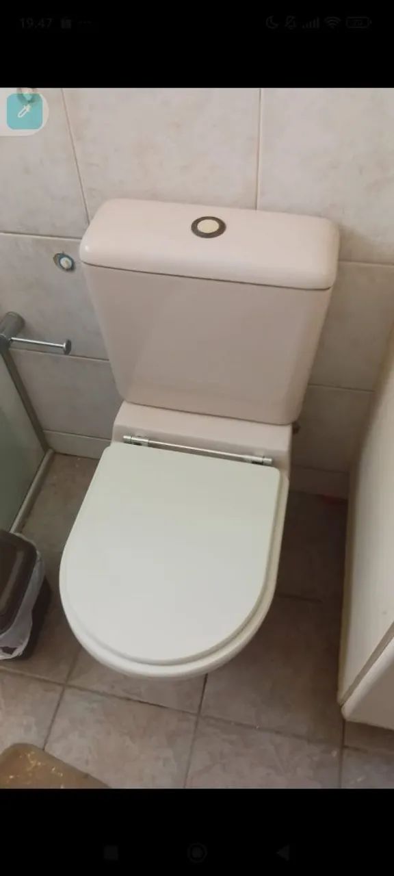 Vaso sanitário com caixa acoplada+pia de mármore com armário= 300,00