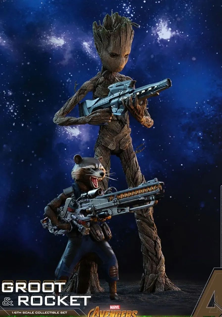 Pack Groot E Rocket  - Hot Toys Infinity War Mms476 - guardioes da galaxia marvel - Foto 2