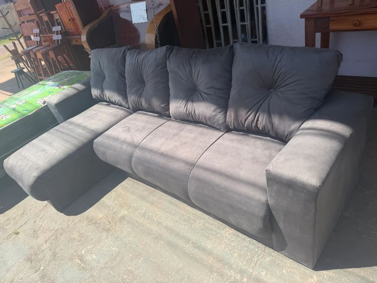 Sofá novo chaise 4 lugares  - Foto 3