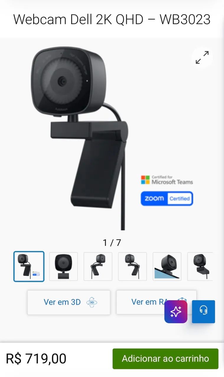 Webcam Dell 2K QHD - WB3023 - Foto 3