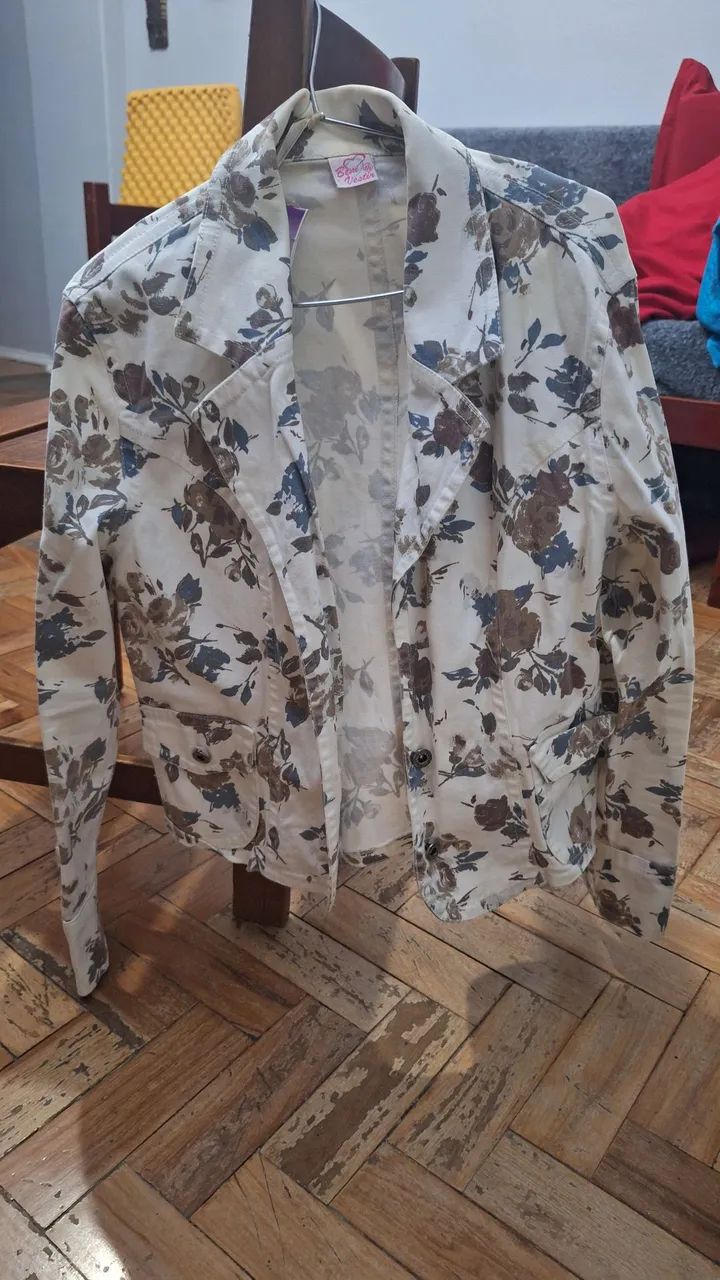 Jaqueta de Sarja Estampada - Desapego - Foto 5