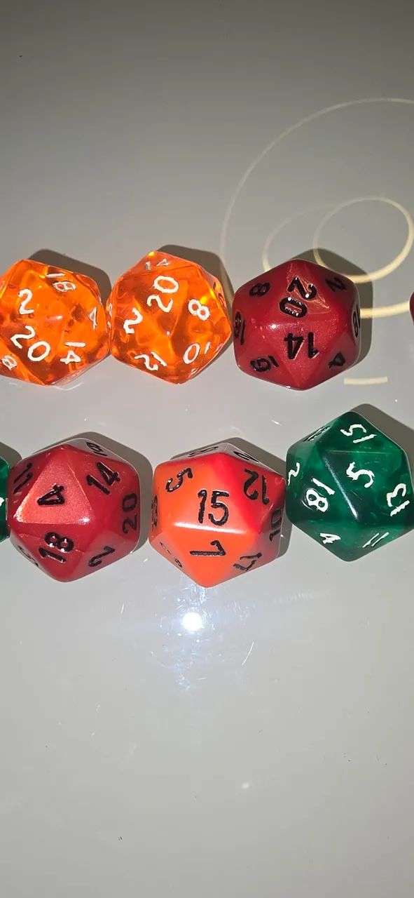 Lote Com 11 Dados D20 Para RPG - Várias Cores - Foto 2