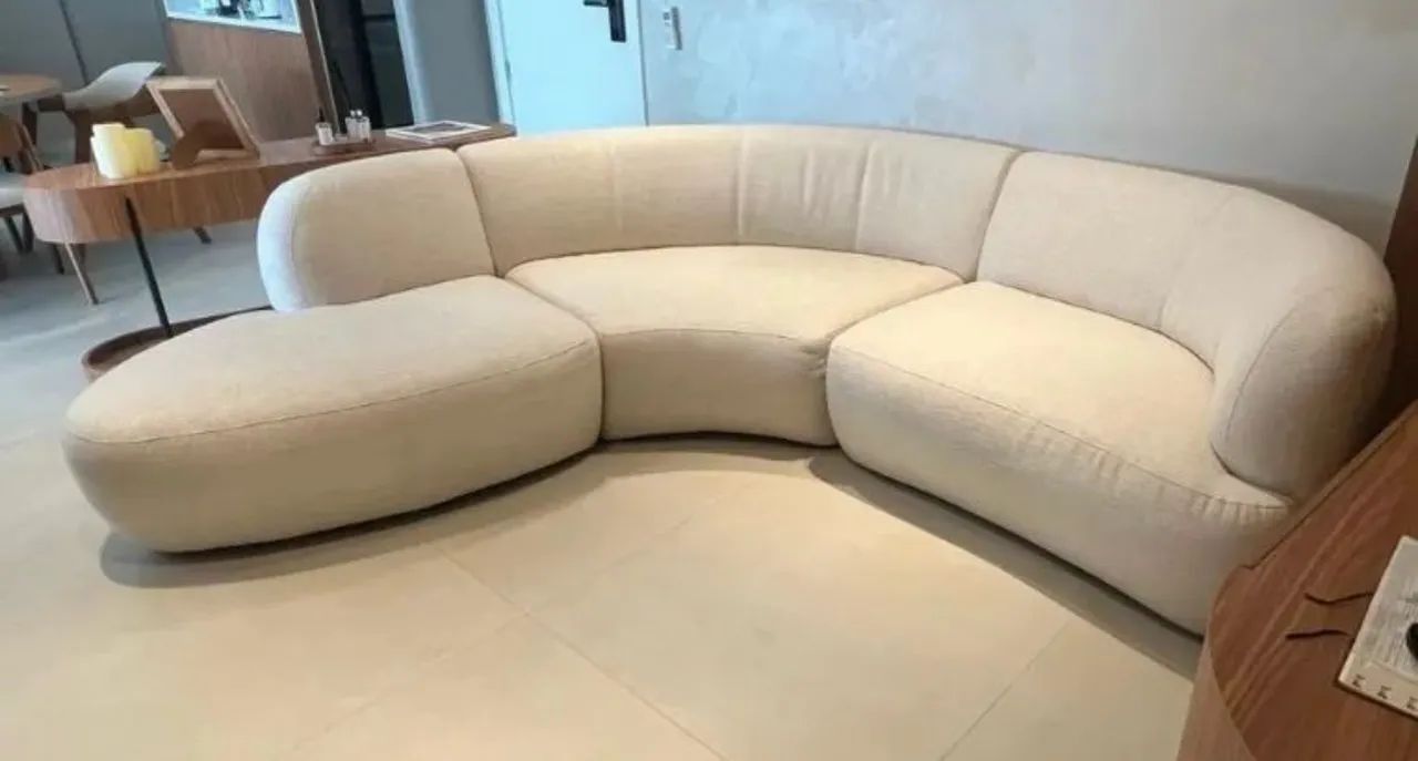 Sofá Modular Curvo Off-White Estofados Jardim - Moderno e Sofisticado - Foto 3