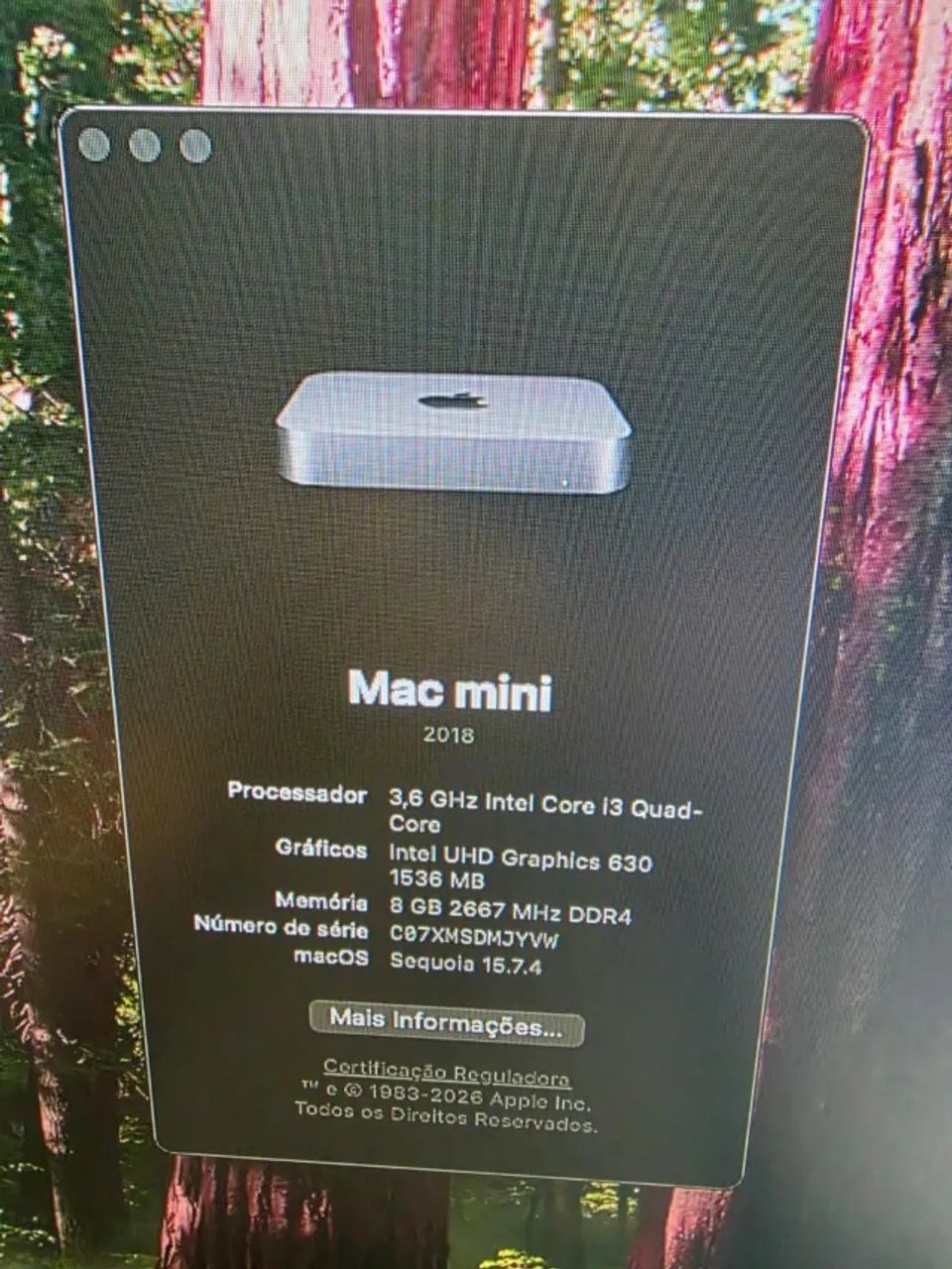 Mac Mini 2018 Intel Core i3 8GB SSD 480GB - Foto 2