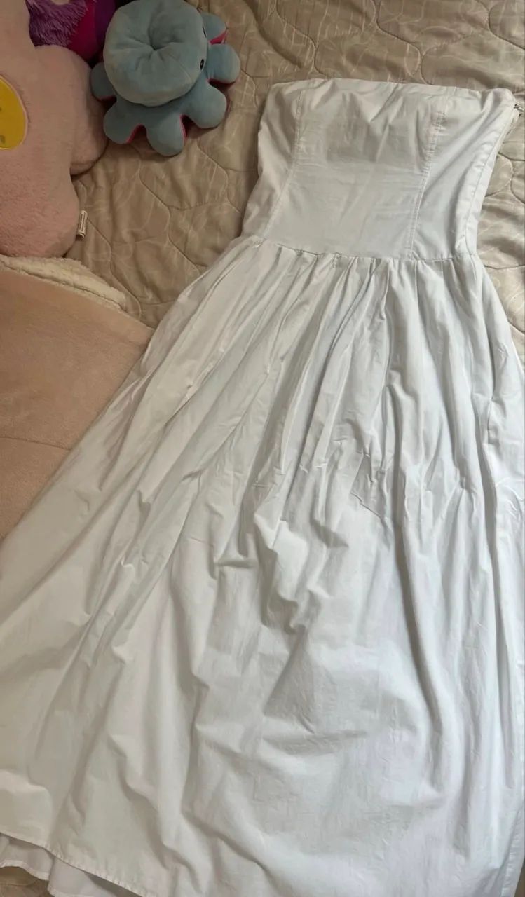 Vestido Zara branco tomara que caia  - Foto 3