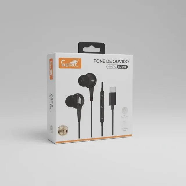 Fone de Ouvido Usb C Eletromex