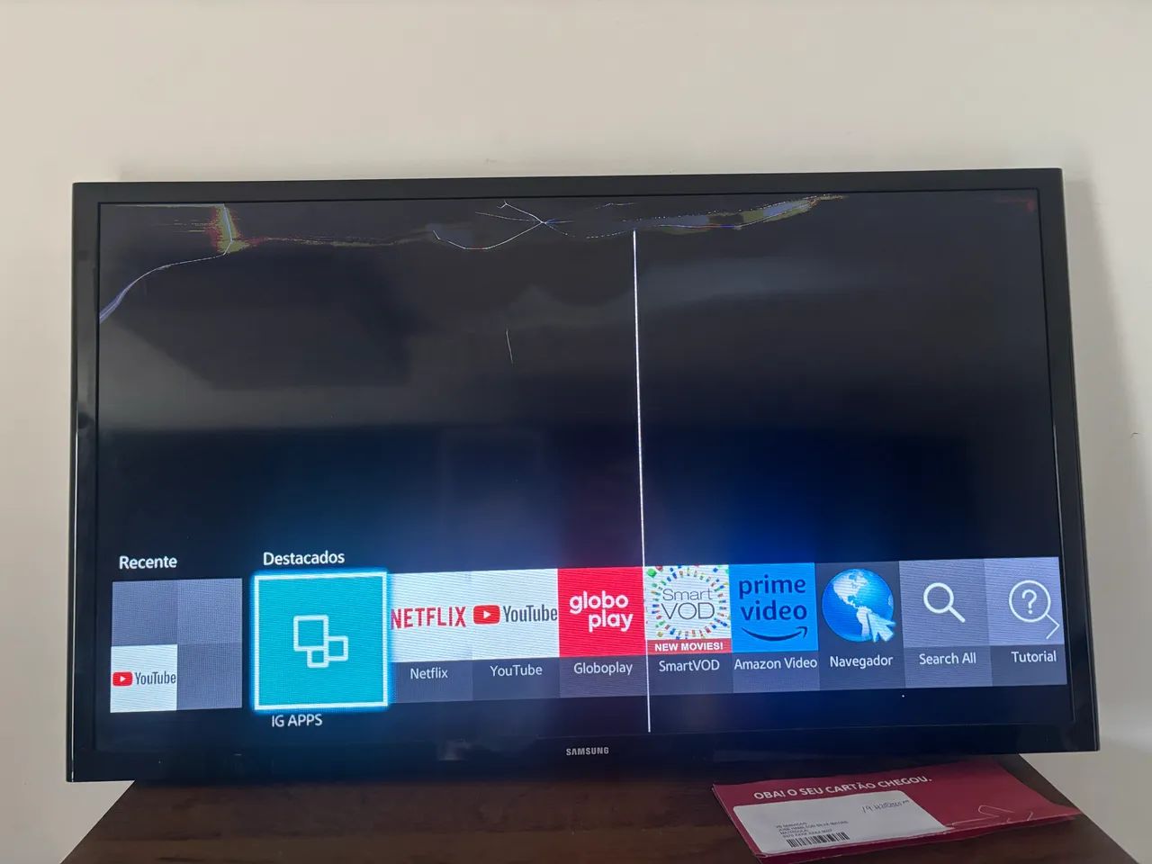 Smart TV Samsung 32? - Com Display Danificado | Funcionando