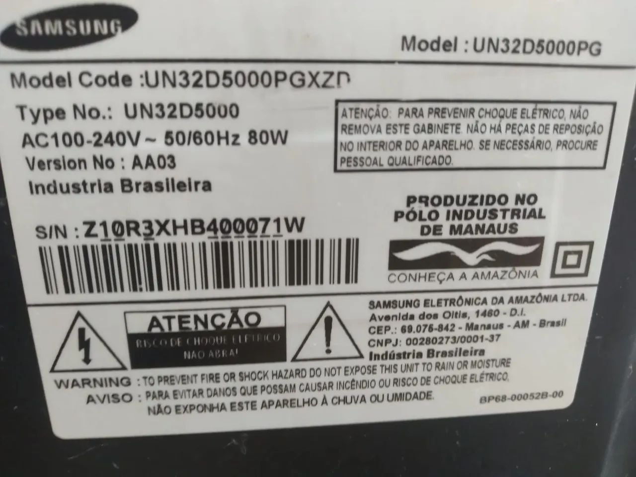 TV Led 32 " Samsung Modelo UN32D5000PGXZD - Com Defeito - Foto 3