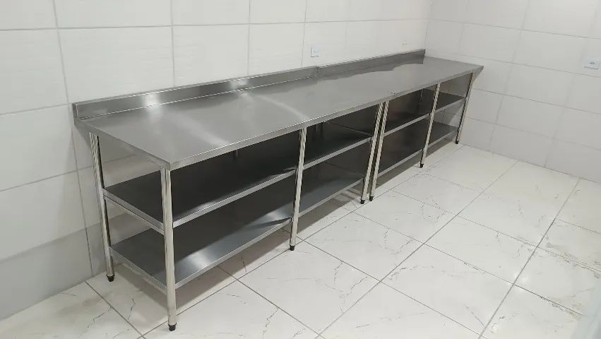 Mesa inox manipulação alimentos - Foto 4
