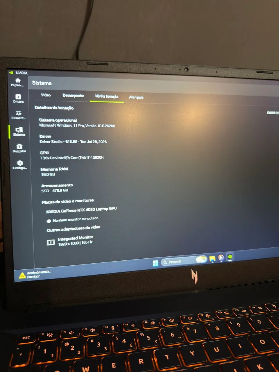 Notebook Gamer Acer Nitro V15 Intel Core i7 + RTX 4050 - Foto 2