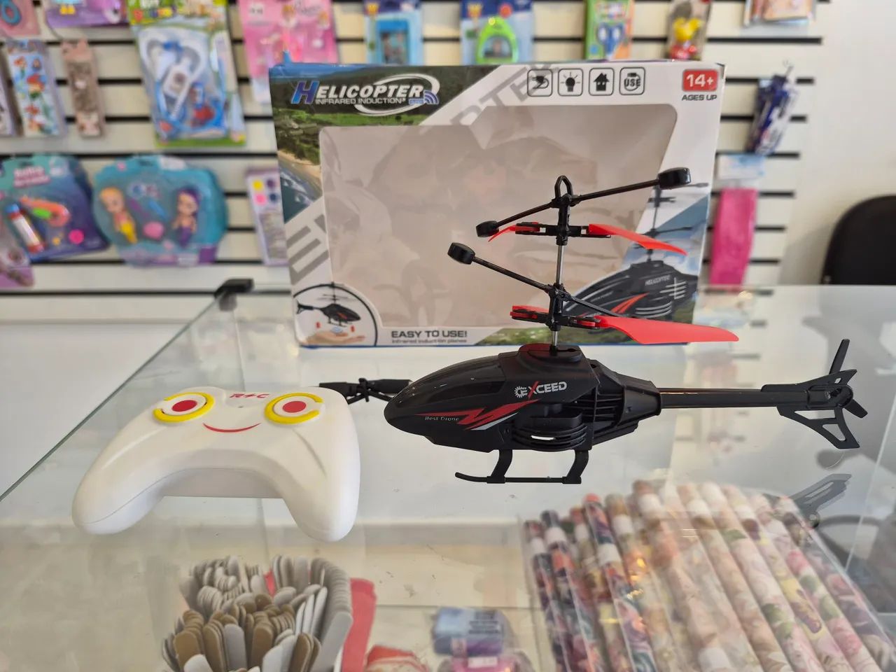 Helicóptero Drone Infantil com Sensor de Mão + Carregador USB