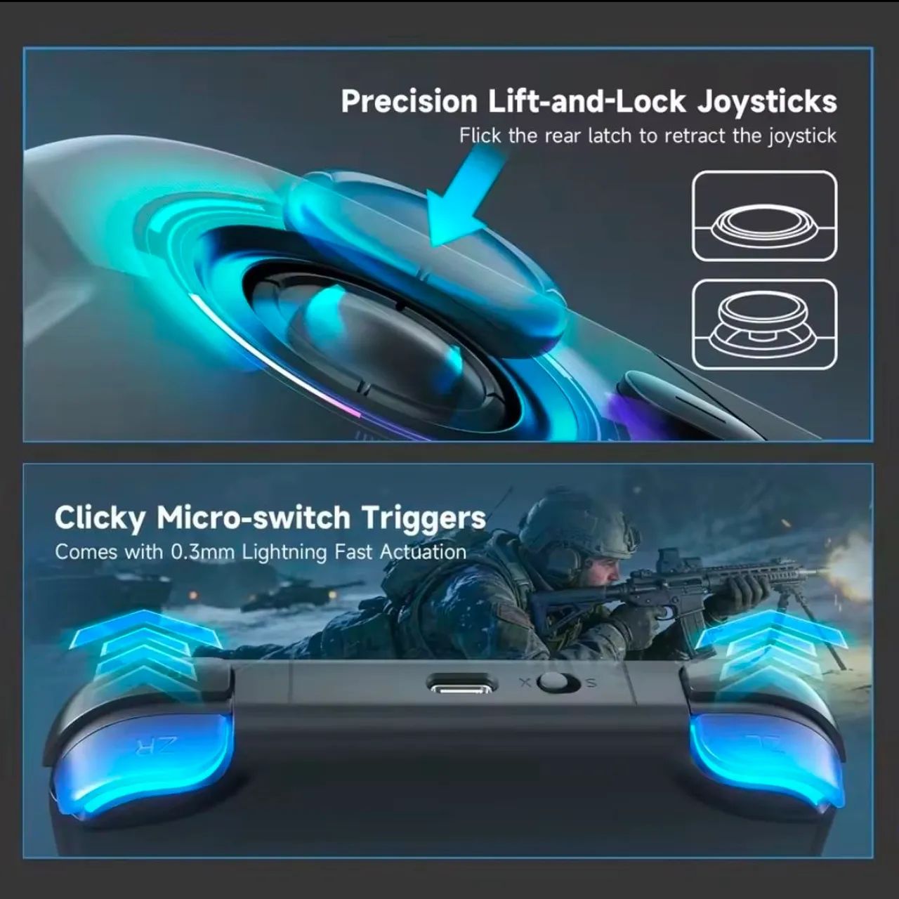 Mini Controle Portátil com Hall Effect para Nintendo Switch 1 e 2 , PC !!! - Foto 3
