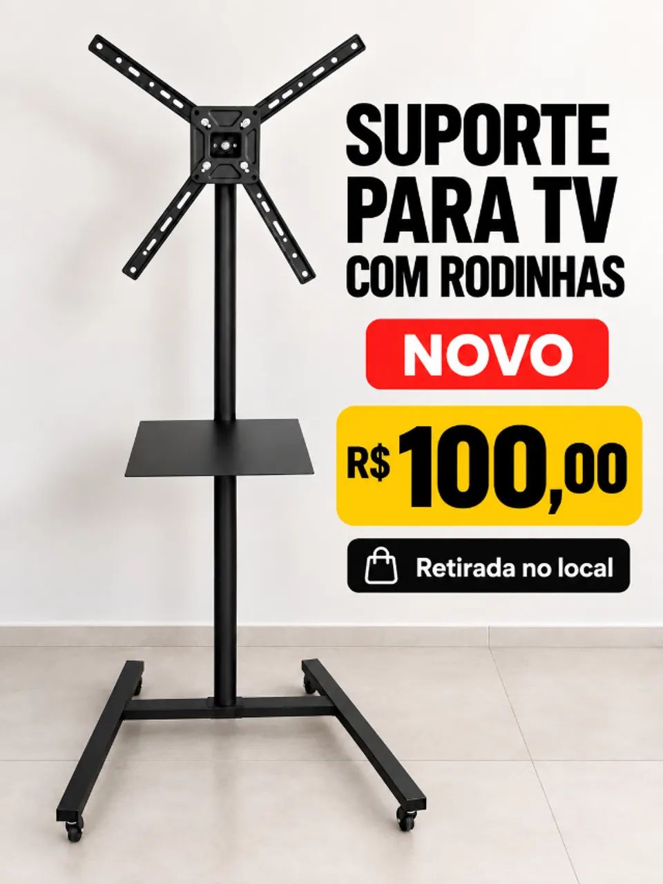 Suporte TV com rodinha