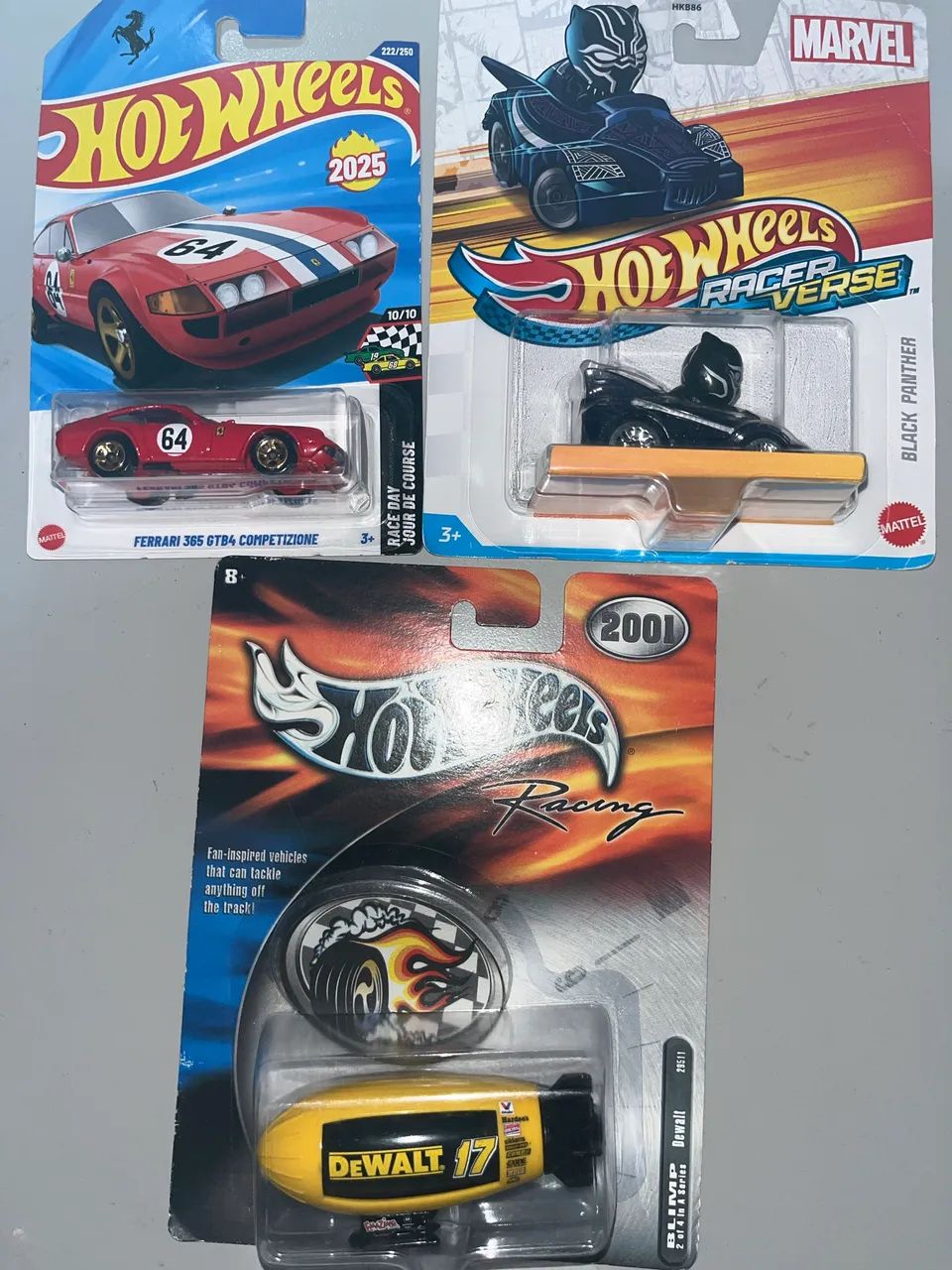 Trio Hotwheels Ferrari Marvrl E Dirigivel 2001 Raro