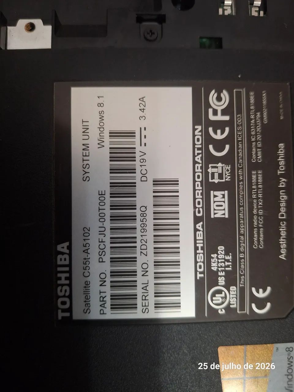 Notebook Toshiba Satélite  - Foto 2