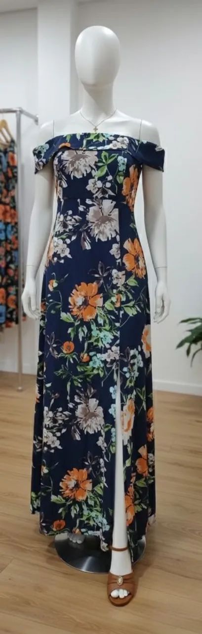 Vestido longo azul 