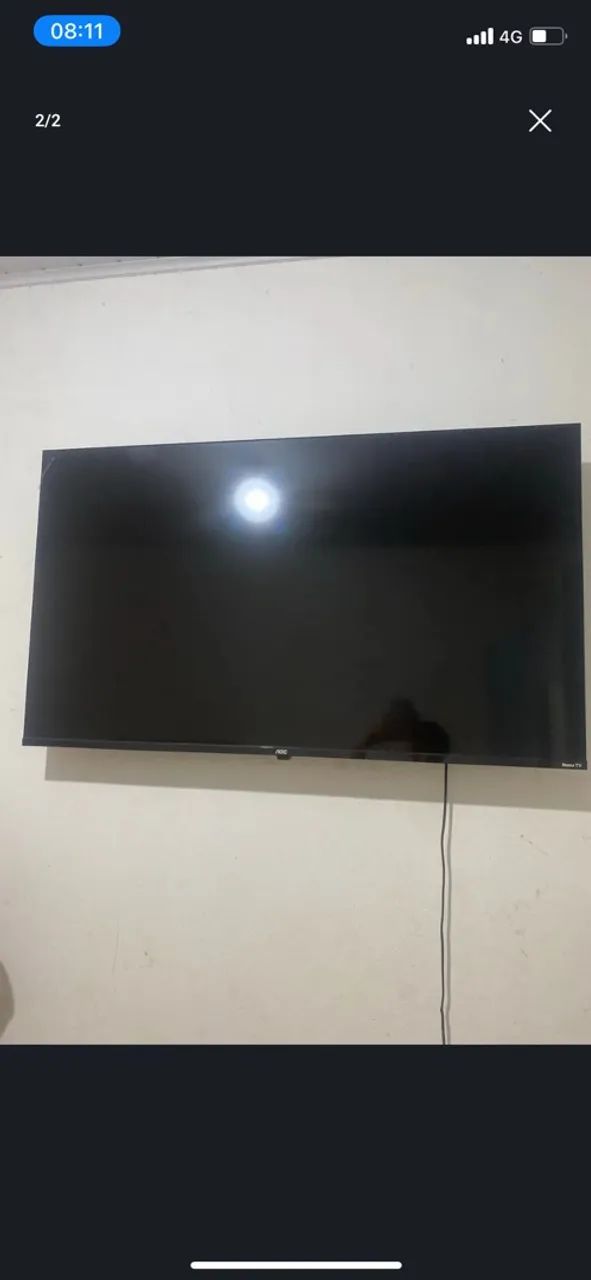 Vendo tv de 50 polegadas marca Roku pouco tempo de uso 