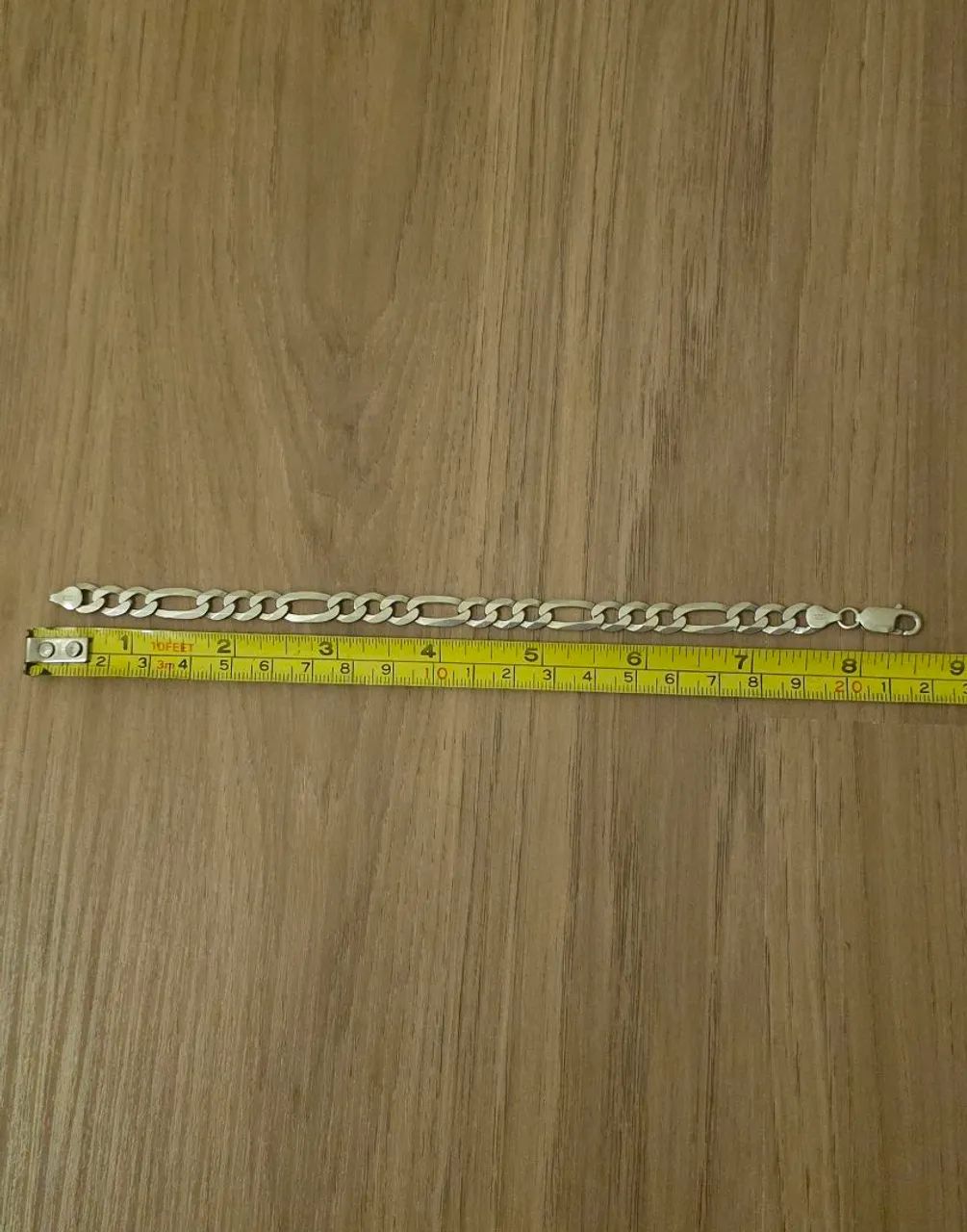 ?Pulseira De Prata 925 Elo Figaro 3x1 - 12g / 21cm Legítimo - Foto 4