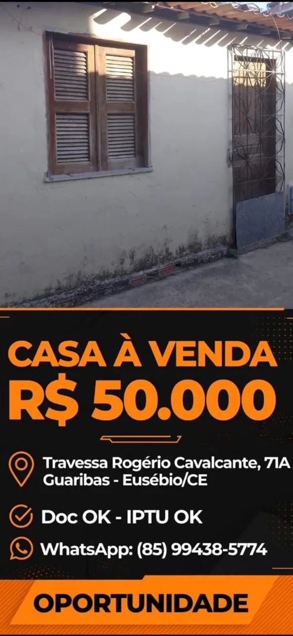 Casa a venda no Eusébio tem preço pra mais informações *