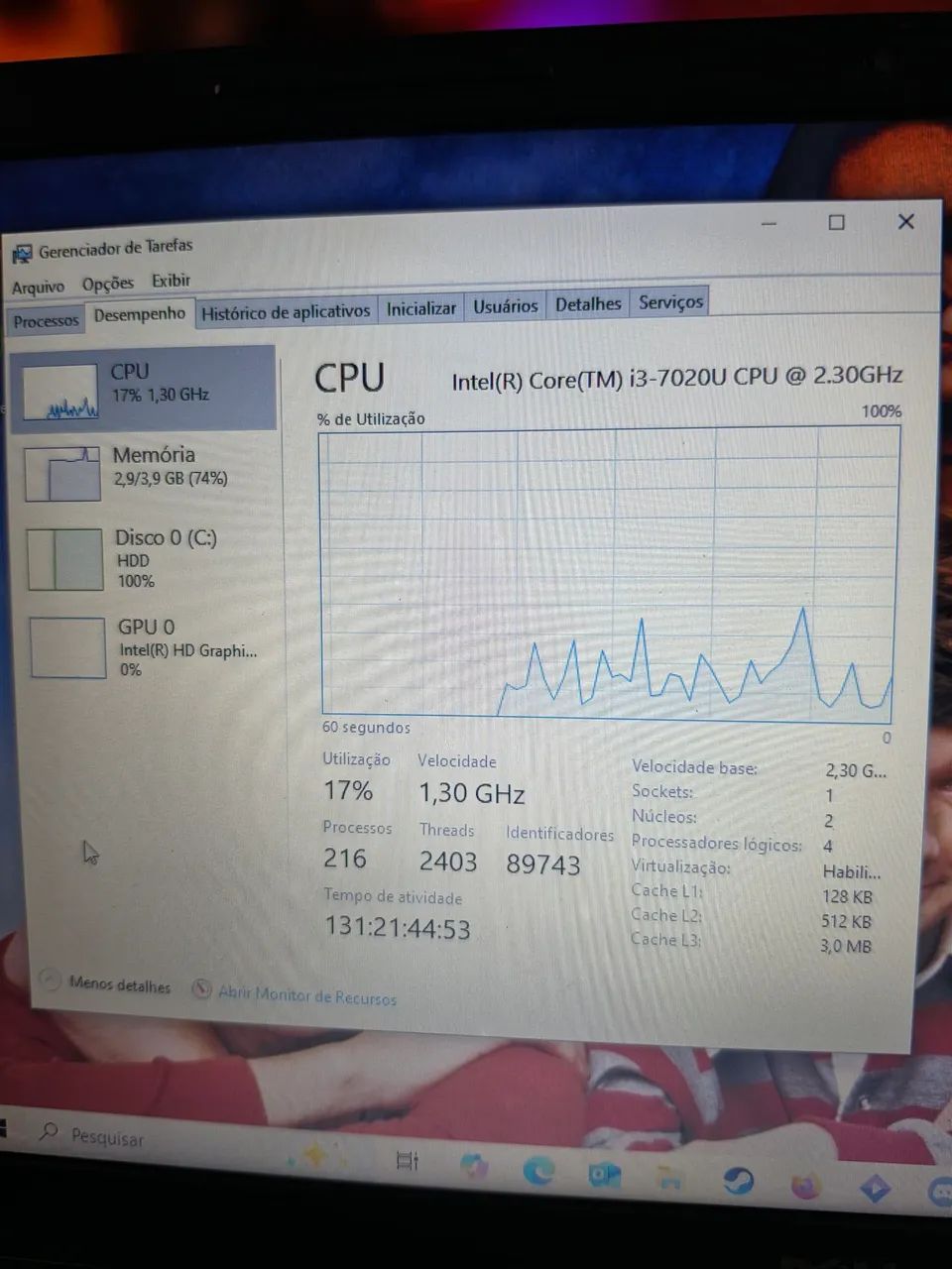 Notebook Dell i3 7020U, 4gb de ram, 1tb HD  - Foto 5