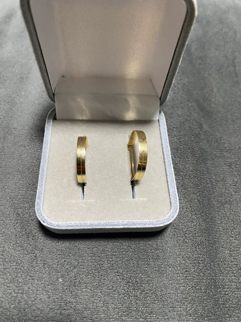 Cordão e par de aliança em ouro  - Foto 4