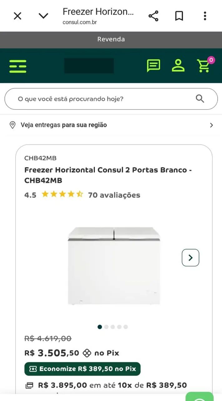 LDF22ページ Freezer Horizontal Consul 404 litros 2 Portas Branco CHB42MB