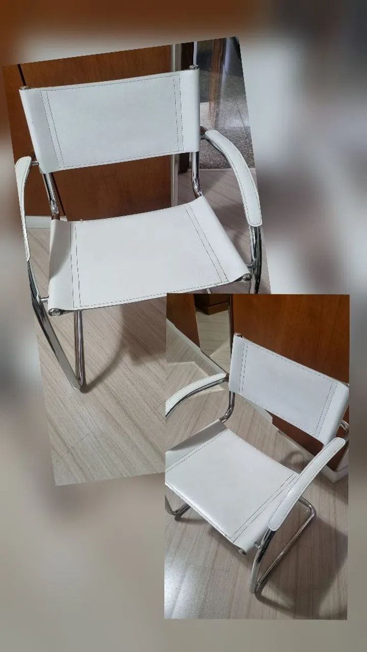 Cadeira Design - em Couro - Preço Desapego - Foto 2