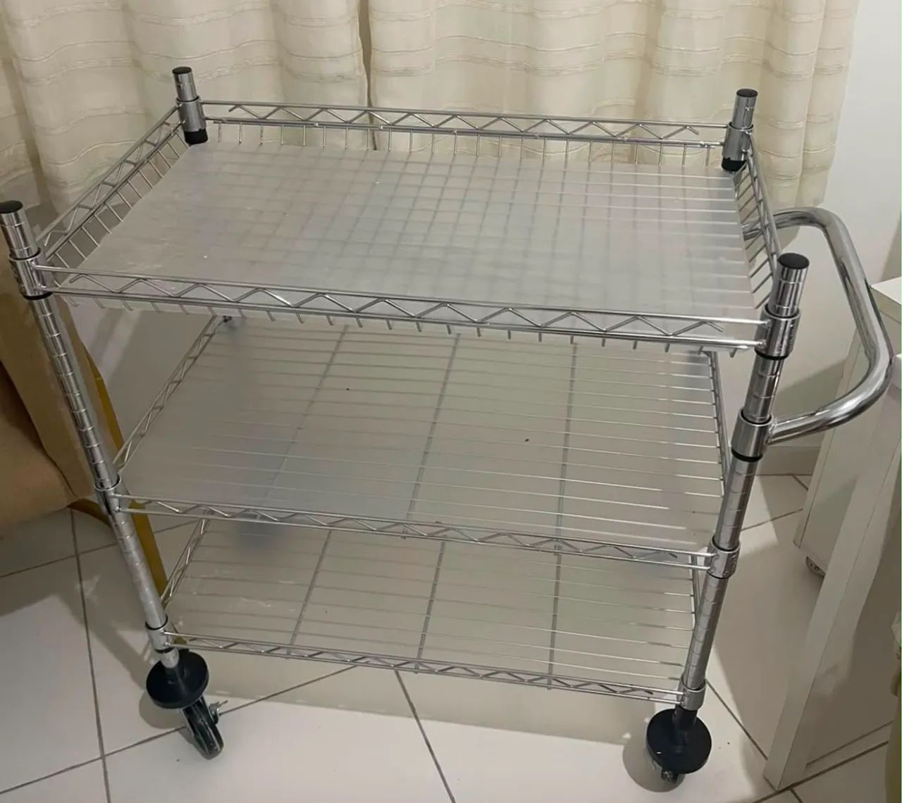 CARRINHO ORGANIZADOR MULTIUSO CROMADO - Foto 4