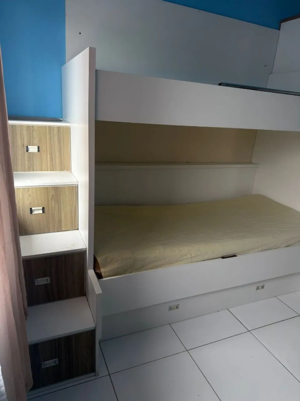 Conjunto de Quarto Infantil Completo 3 camas + Armário + Escada Gaveta - Foto 4