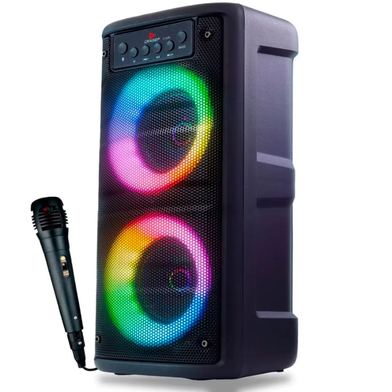 Caixa de som Bluetooth com Karaoke