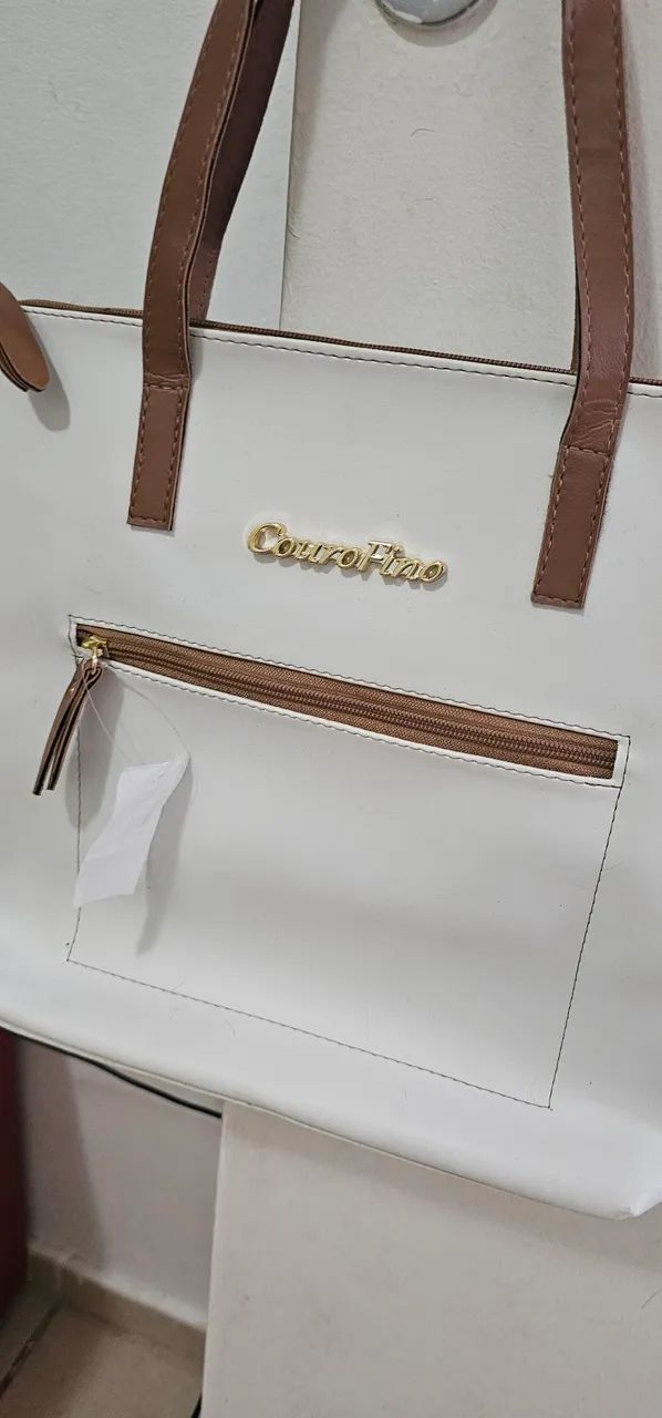 Bolsa couro fino nunca usada (branca) - Foto 4