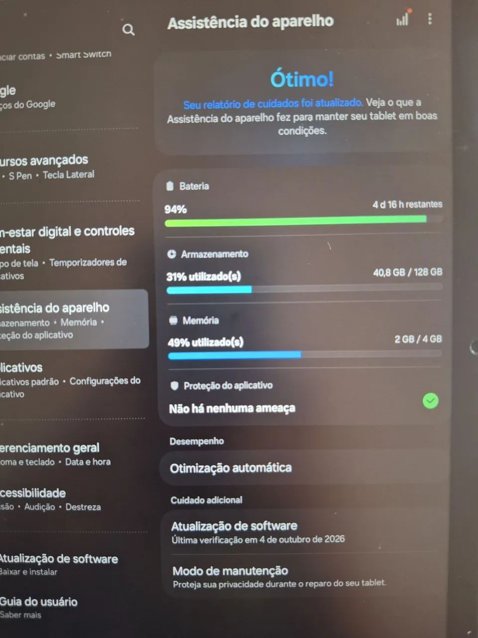 Tablet Samsung S6 Lite 128Gb + Caneta +  capa - Foto 3