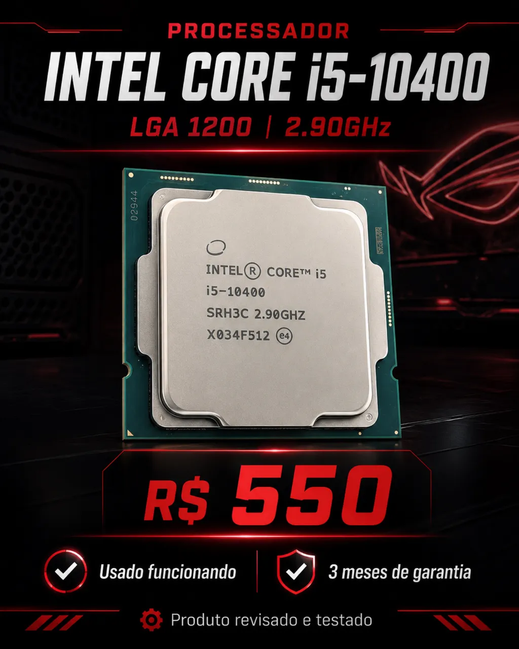 Processador 1700 Intel 12ª Geração Core I5-12600K, 3.7Ghz, Max 4.9