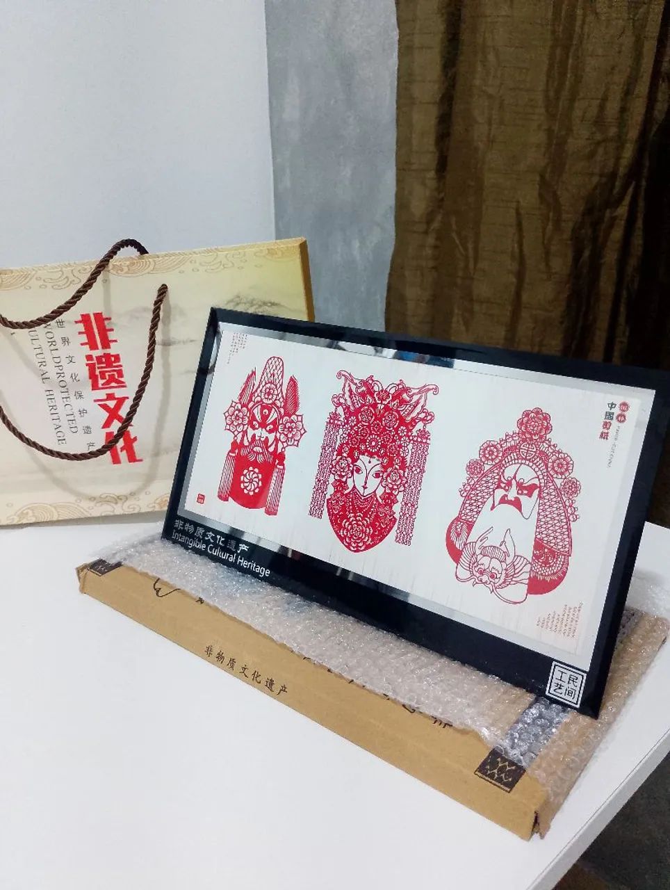 Quadro vidro em papel recortado Chinês  - Foto 2