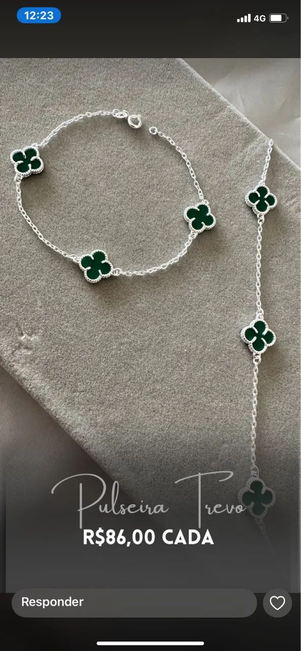 Pulseira de Trevo Verde (Promoção) .