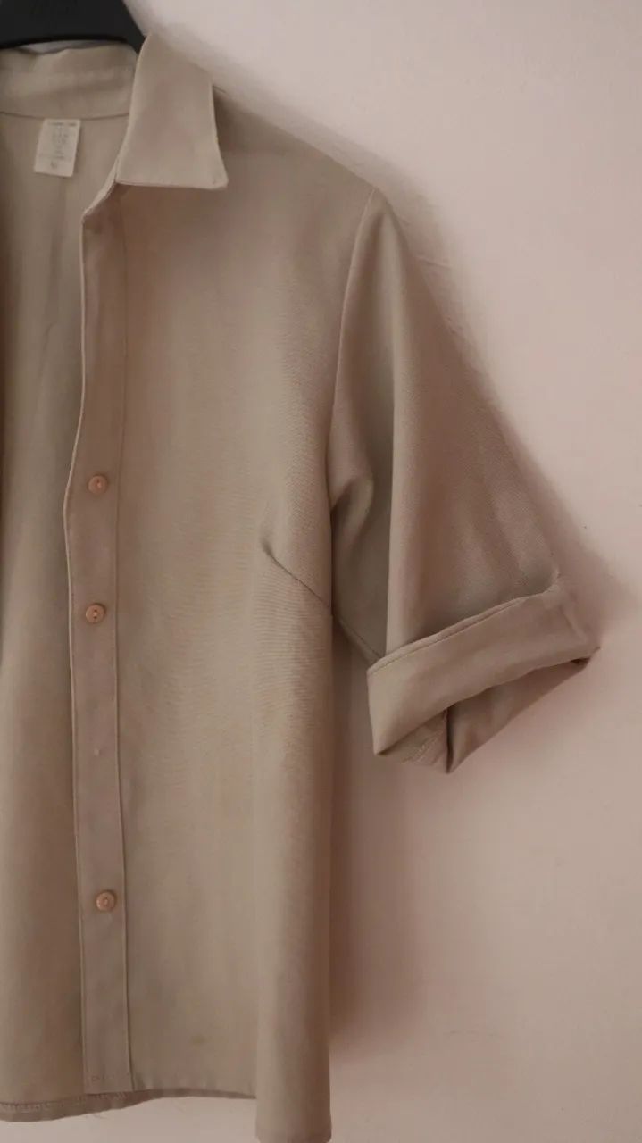 Blusa social bege feminina  - Foto 3