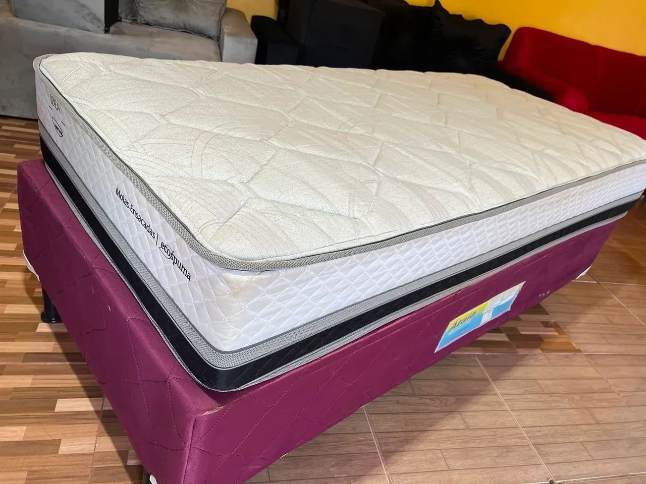 Cama box solteiro molas ensacadas usada - Foto 3
