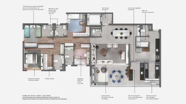 Apartamentos de 186 m² com 3 ou 4 suítes - ótima localização no campo Belo - SP - Foto 15