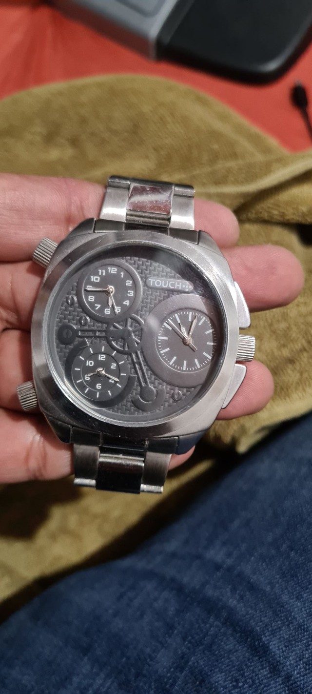 Relógio Touch, edição Diesel, prata.
