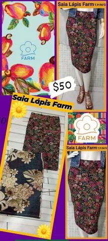 Somente Para As Estilosas!!! Topíssimas Saias Lápis Farm T.P,M e G Novas $50 - Foto 2