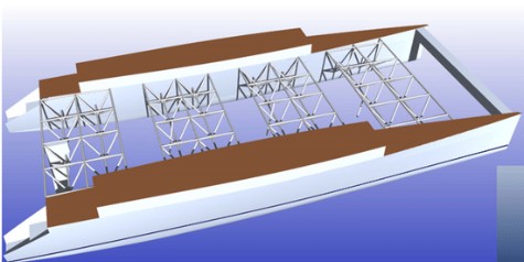 Catamarã WavePierce - Módulo Kit para construção naval