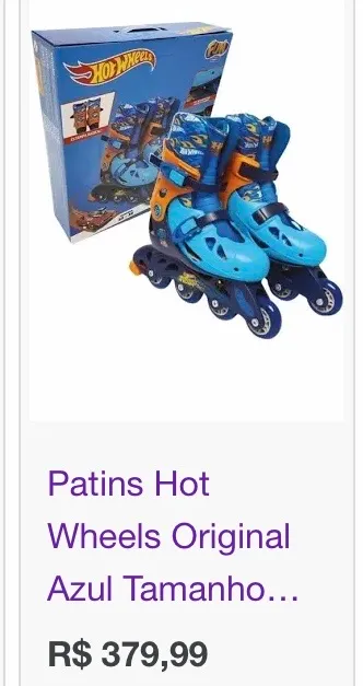 Patins da hot wheels